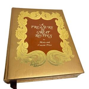 VTG A Treasury of Great Recipes leather hardcover cookbook. 1st edition. 1961